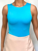 Body Manga Corta Abertura Espalda Redond