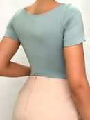 Body Manga Corta Cuello Cuadrado