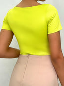 Body Manga Corta Cuello Cuadrado