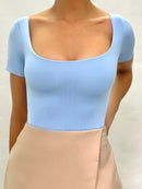 Body Manga Corta Cuello Cuadrado