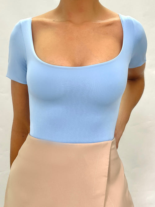 Body Manga Corta Cuello Cuadrado