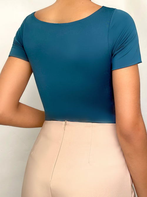 Body Manga Corta Cuello Cuadrado