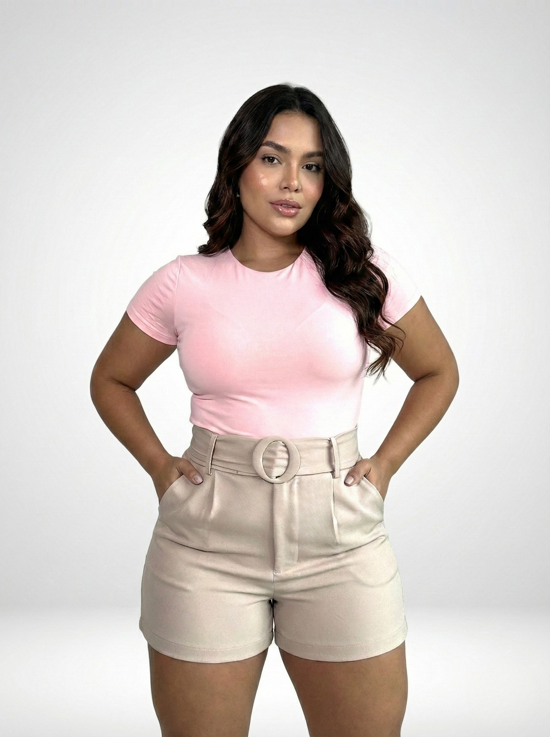 Body Manga Corta Escote Redondo Plus