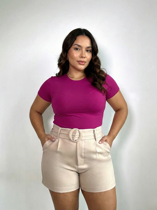 Body Manga Corta Escote Redondo Plus