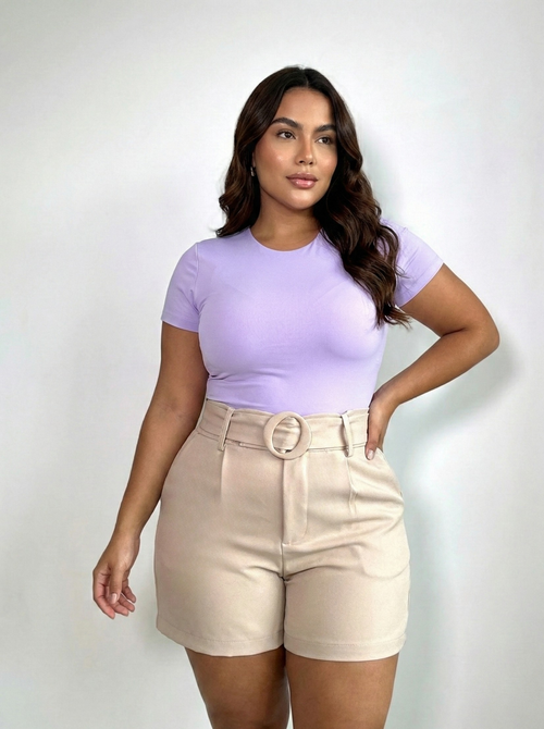 Body Manga Corta Escote Redondo Plus