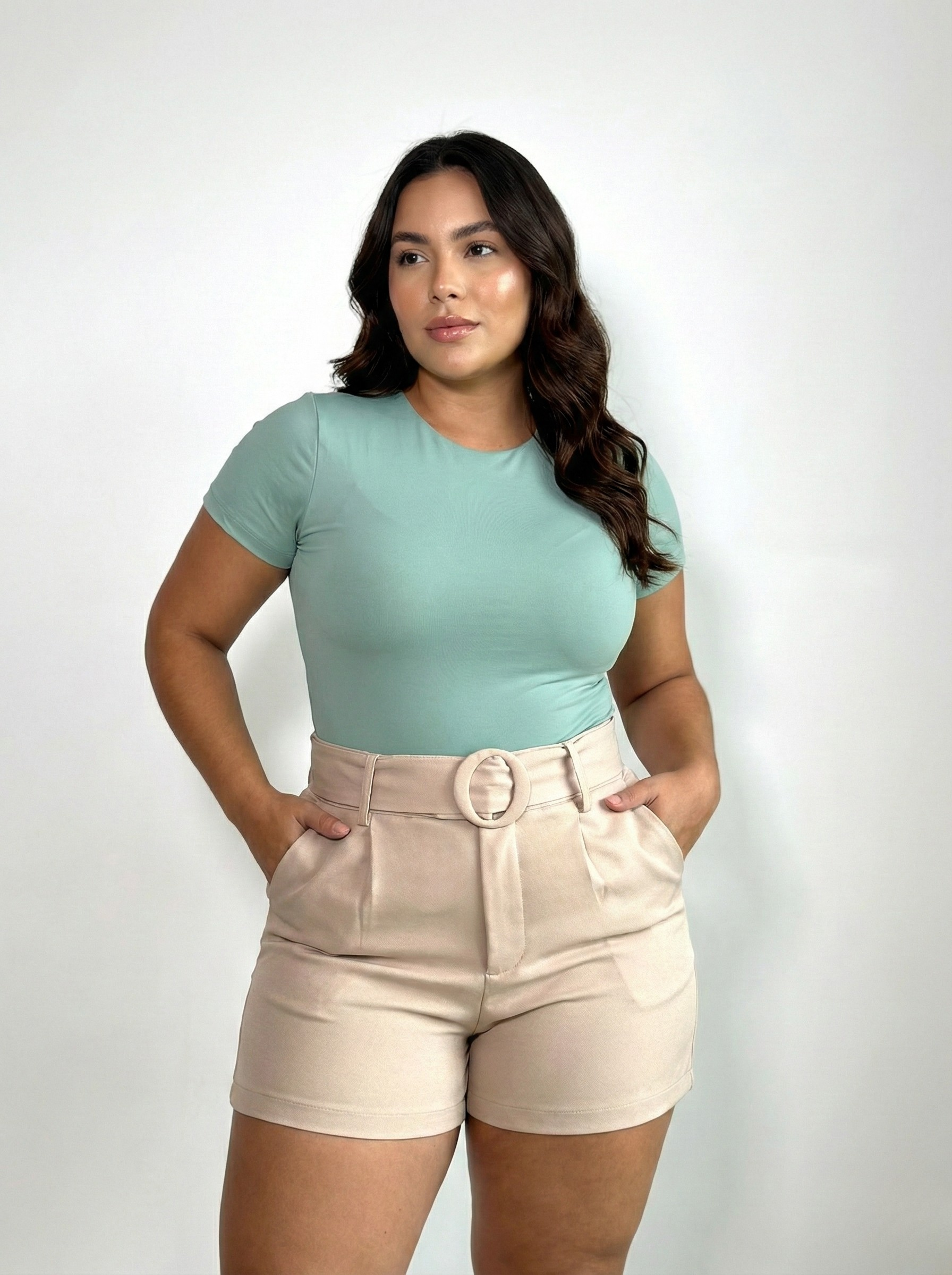 Body Manga Corta Escote Redondo Plus