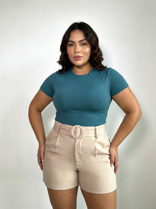 Body Manga Corta Escote Redondo Plus