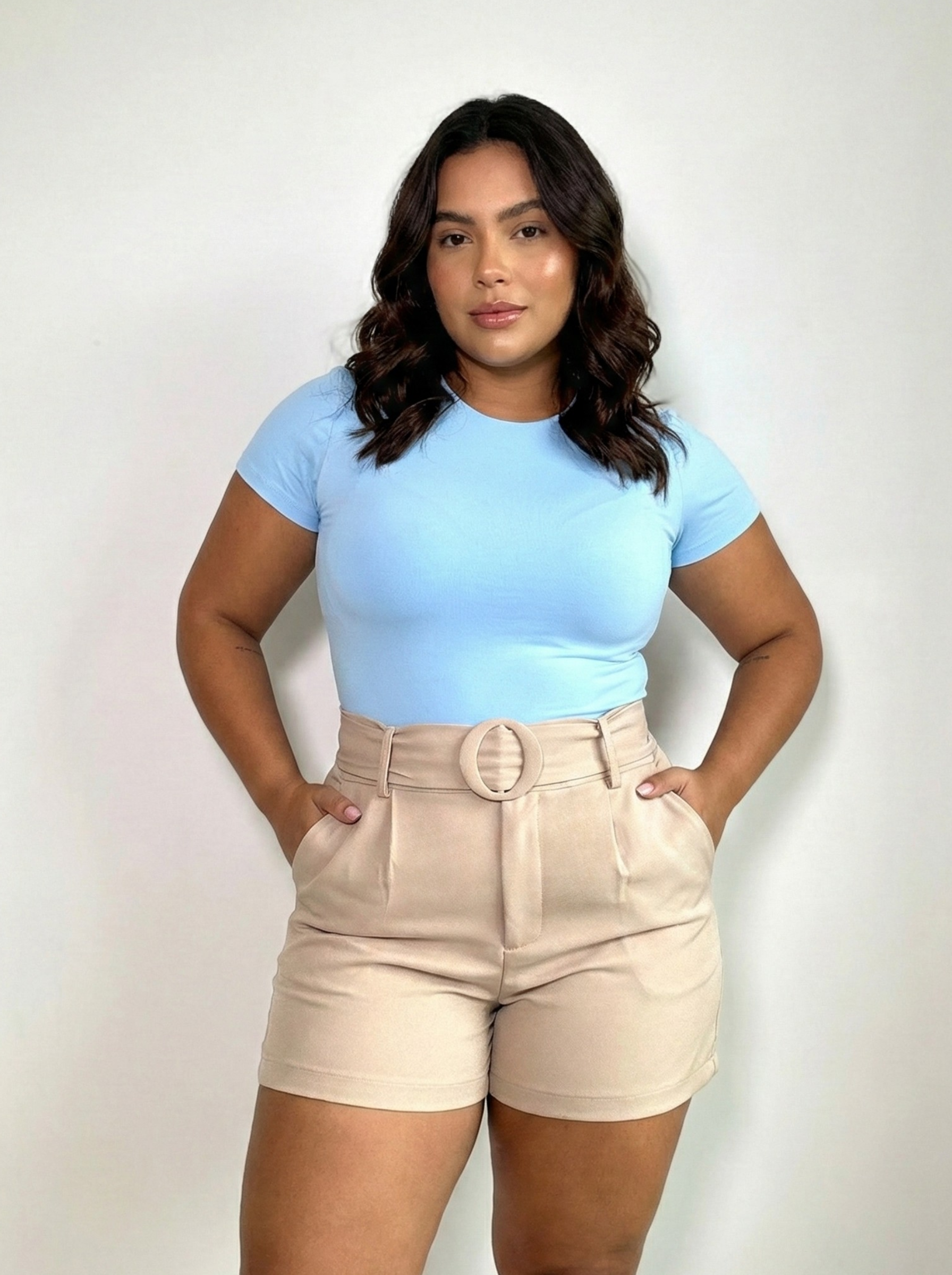 Body Manga Corta Escote Redondo Plus