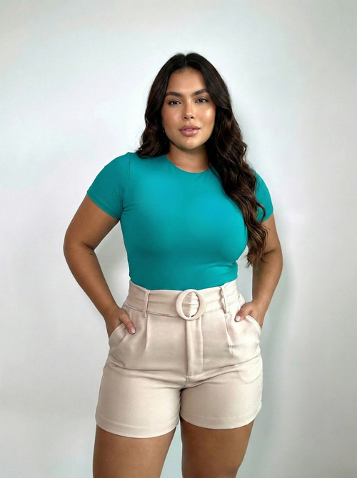 Body Manga Corta Escote Redondo Plus