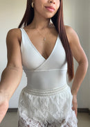 Body De Tiras Escote En V