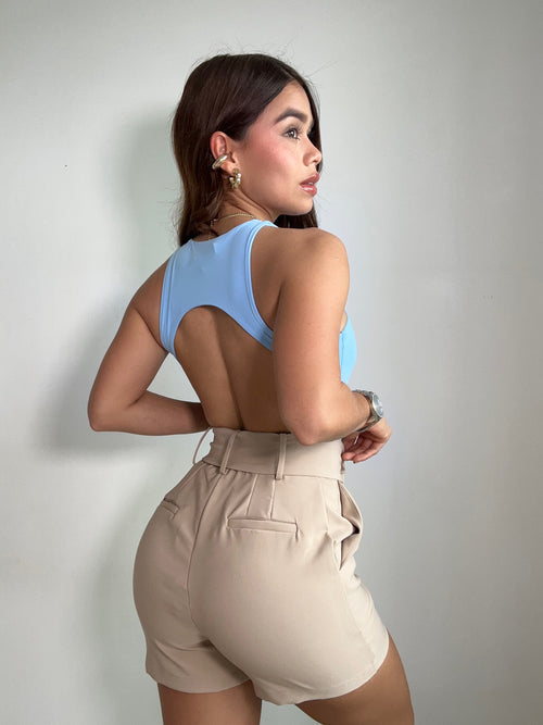 Body Manga Sisa Escote Arco En Espalda