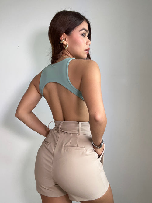 Body Manga Sisa Escote Arco En Espalda