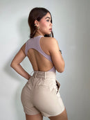 Body Manga Sisa Escote Arco En Espalda