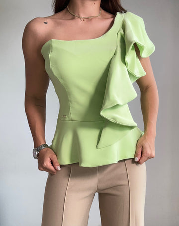 Blusa Asimetrica Bolero Lateral Cintura