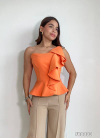 Blusa Asimetrica Bolero Lateral Cintura