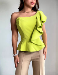 Blusa Asimetrica Bolero Lateral Cintura