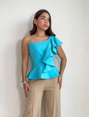 Blusa Asimetrica Bolero Lateral Cintura
