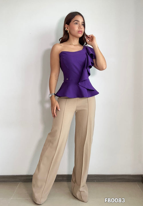 Blusa Asimetrica Bolero Lateral Cintura
