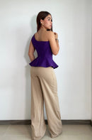 Blusa Asimetrica Bolero Lateral Cintura