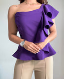 Blusa Asimetrica Bolero Lateral Cintura
