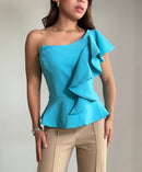 Blusa Asimetrica Bolero Lateral Cintura