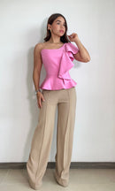 Blusa Asimetrica Bolero Lateral Cintura