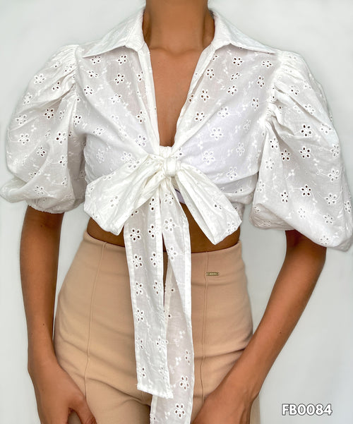 Camisera Amarrar Centro Manga Globo