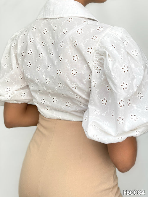 Camisera Amarrar Centro Manga Globo