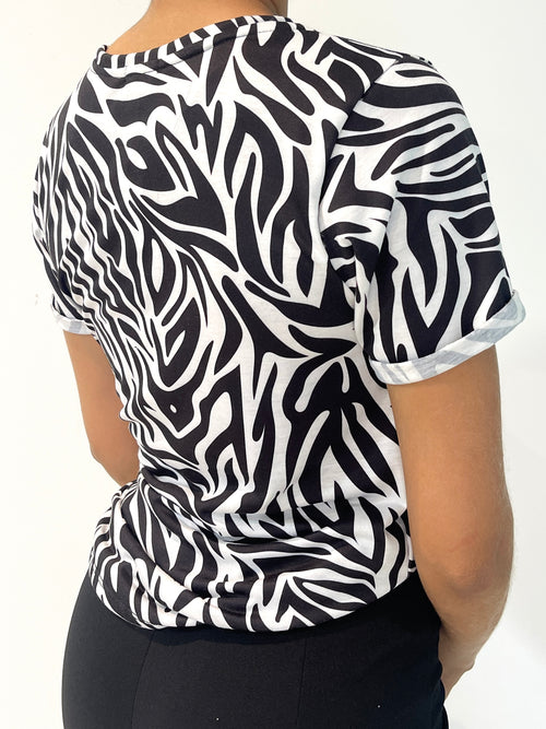 Camiseta Manga Corta Cuello Redond Print