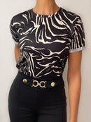 Camiseta Manga Corta Cuello Redond Print