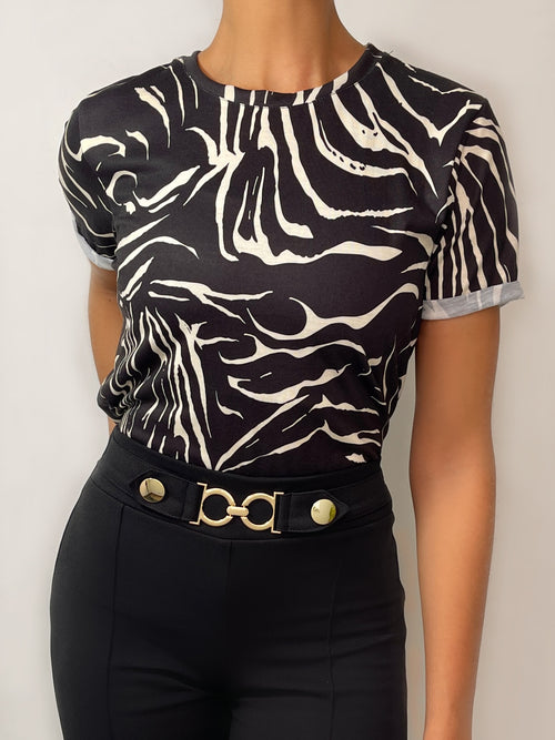 Camiseta Manga Corta Cuello Redond Print