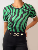 Camiseta Manga Corta Cuello Redond Print