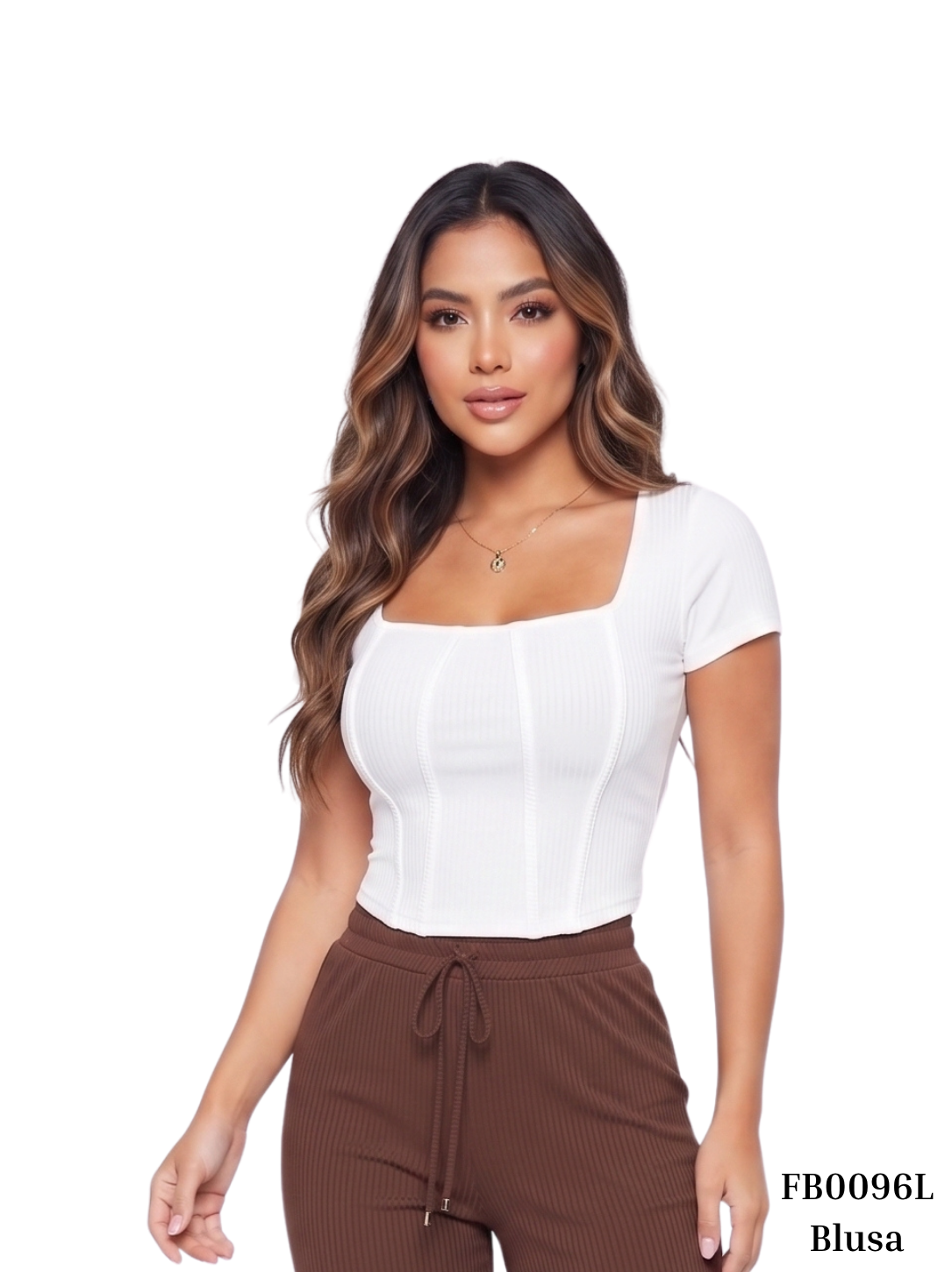 Blusa Manga Corta Cuello Cuadrado