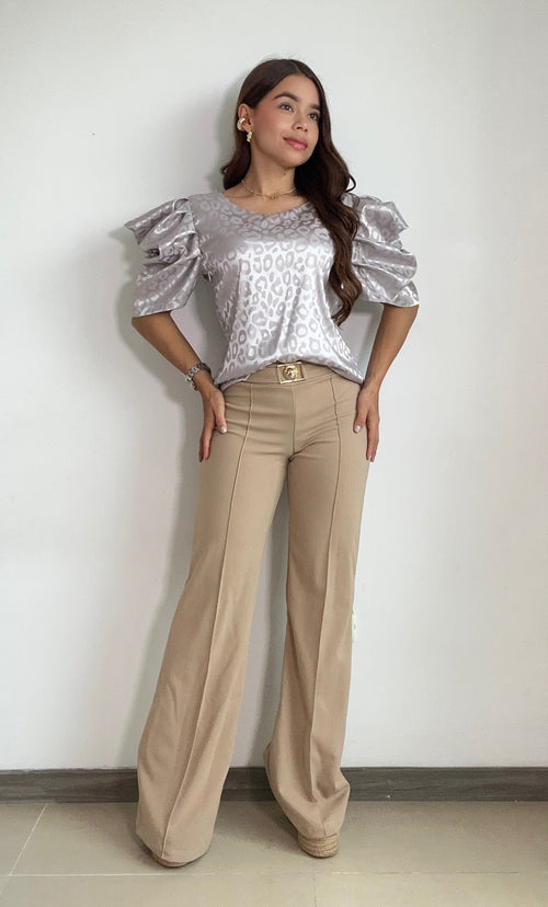 Blusa Manga Bombacha Resorte Vertical