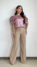 Blusa Manga Bombacha Resorte Vertical