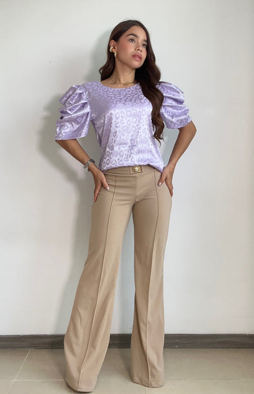 Blusa Manga Bombacha Resorte Vertical