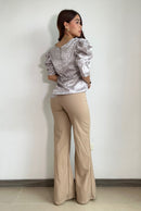 Blusa Manga Bombacha Resorte Vertical