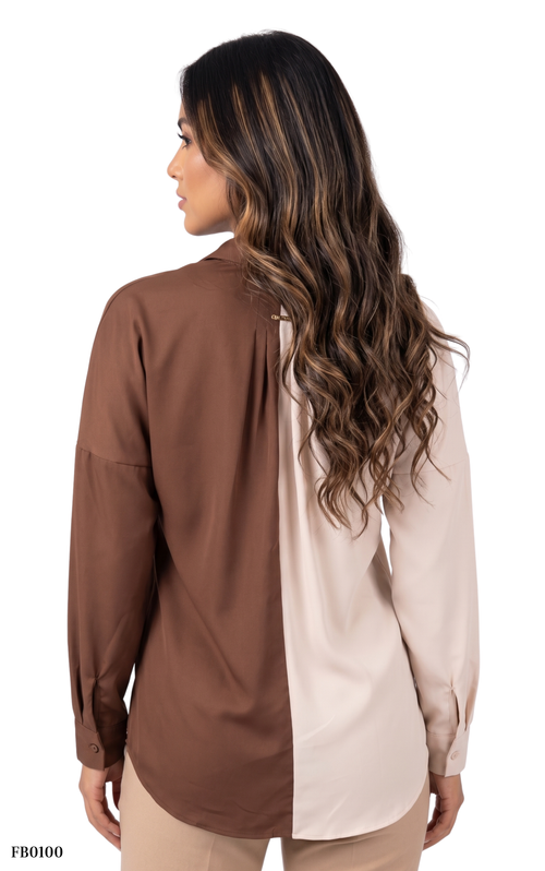 Camisera Manga Larga Bicolor Cierre