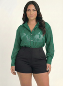 Camisa Manga Larga Con Transparencia Plu