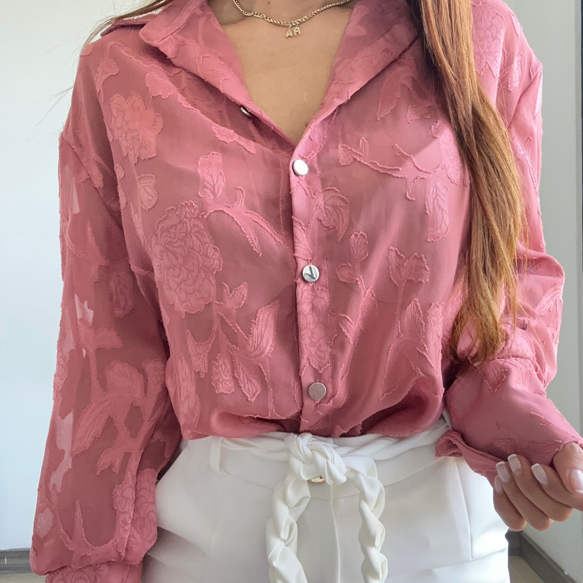Camisa Manga Larga Con Transparencia
