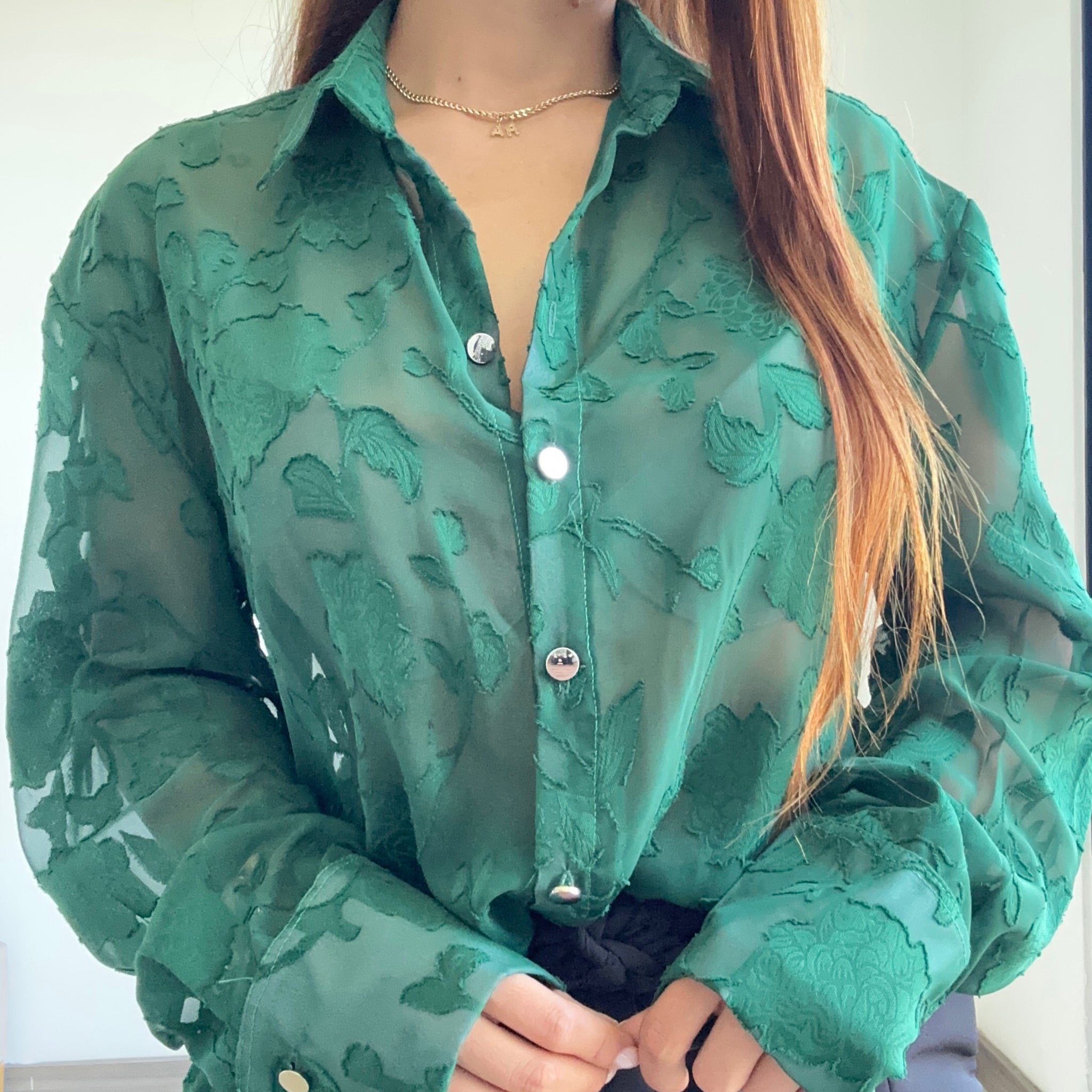 Camisa Manga Larga Con Transparencia