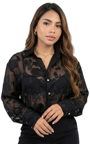 Camisa Manga Larga Con Transparencia