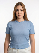 Blusa Runche En Las Mangas Y Cuello Plus