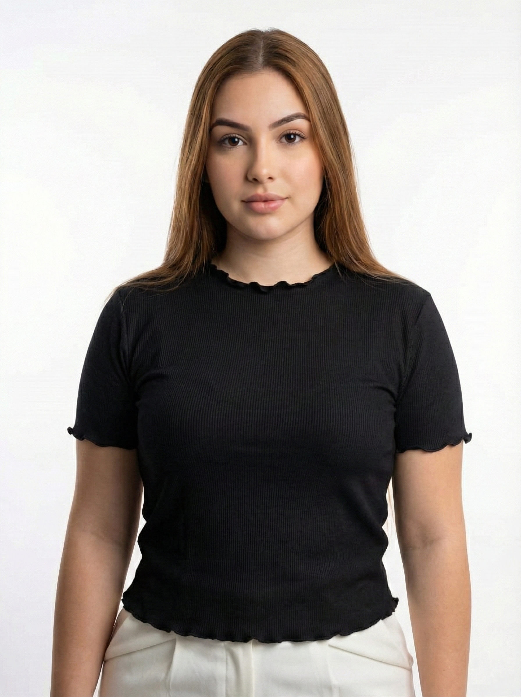 Blusa Runche En Las Mangas Y Cuello Plus