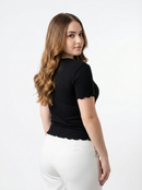 Blusa Runche En Las Mangas Y Cuello Plus