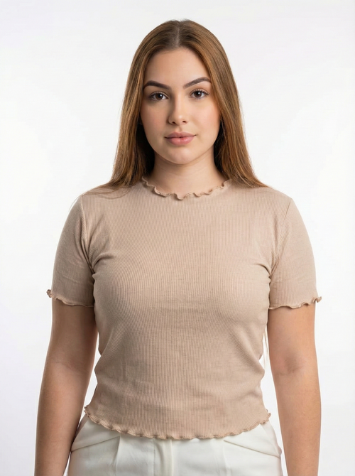Blusa Runche En Las Mangas Y Cuello Plus