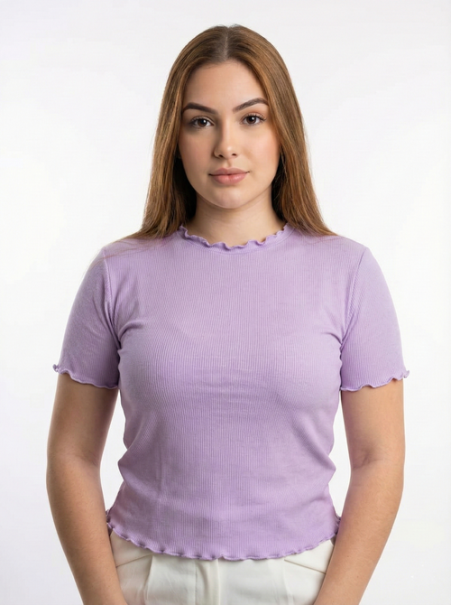 Blusa Runche En Las Mangas Y Cuello Plus