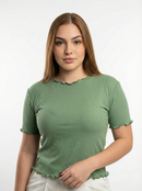 Blusa Runche En Las Mangas Y Cuello Plus