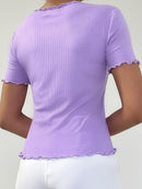Blusa Runche En Las Mangas Y Cuello.