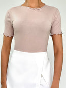 Blusa Runche En Las Mangas Y Cuello.
